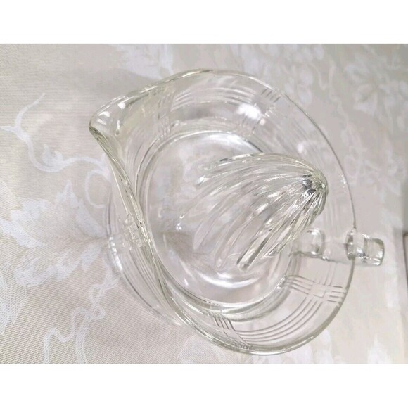 Vintage Hazel Atlas Clear Depression Glass Juice Reamer Citrus Juicer w/ Handle - Picture 8 of 14
